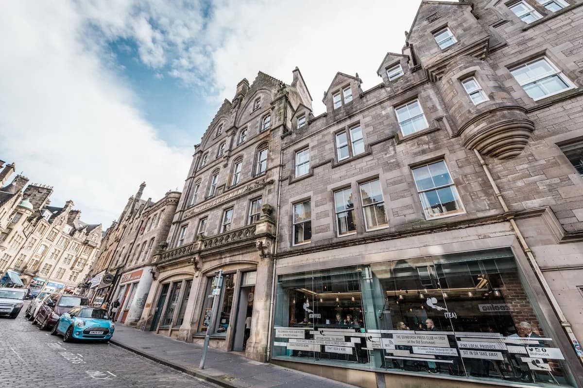 The Inn Place facade on Cockburn Street, Edinburgh Old Town